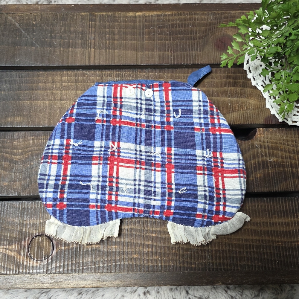 Cute Plaid Bloomers Hot Pad for Pots - Cooking - Farmhouse Country Kitsch